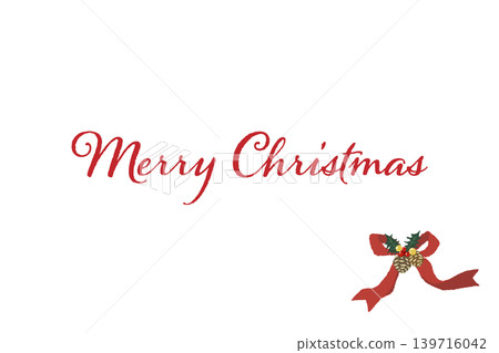Luxurious green striped ribbon corner decoration, horizontal Christmas card template Luxurious green striped ribbon corner decoration, horizontal Christmas card template 139716042