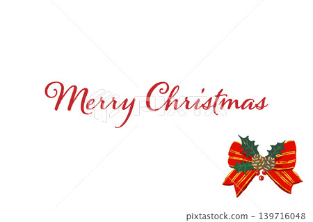 Luxurious green ribbon corner decoration horizontal Christmas card template transparent background 2 Luxurious green ribbon corner decoration horizontal Christmas card template transparent background 2 139716048