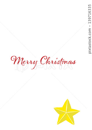 Gold, rounded star corner decoration, vertical Christmas card template, transparent background. Gold, rounded star corner decoration, vertical Christmas card template, transparent background. 139716335