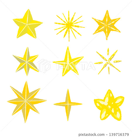 Gold Star Assorted Illustration Set (Transparent Background) Gold Star Assorted Illustration Set (Transparent Background) 139716379