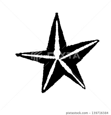 Classic pentagram, monochrome single illustration, transparent background. Classic pentagram, monochrome single illustration, transparent background. 139716384