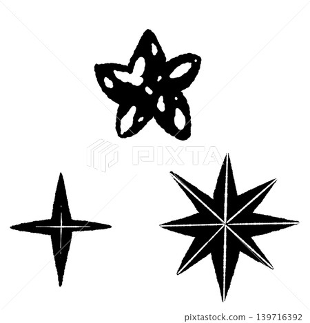 單色星形三件組 A - 透明背景插畫素材 單色星形三件組 A - 透明背景插畫素材 139716392