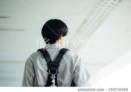 Workers wearing full body harnesses Workers wearing full body harnesses 139716569