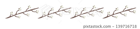 Illustration of long, continuous lines of cotton flowers and brown branches as decorative elements, with a transparent background. Illustration of long, continuous lines of cotton flowers and brown branches as decorative elements, with a transparent background. 139716718