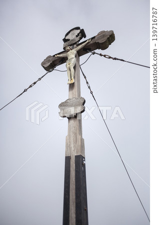 Breitenstein mountain summit cross in Bavaria, Germany Breitenstein mountain summit cross in Bavaria, Germany 139716787