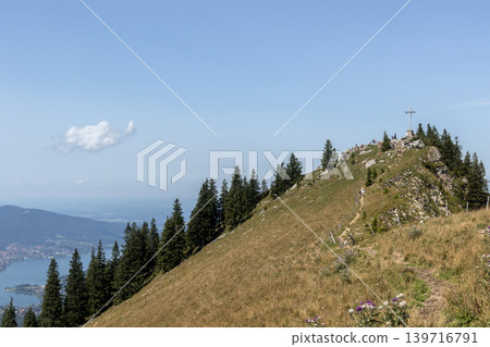 Tegernsee lake,  Bodenschneid mountain tour in springtime, Bavaria, Germany 139716791