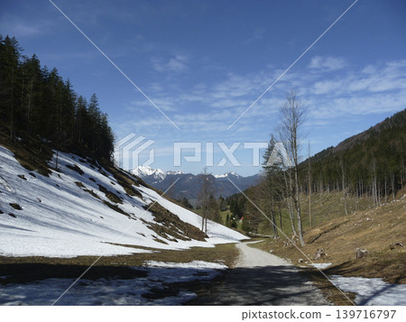 Bodenschneid mountain tour in springtime, Brecherspitze, Bavaria, Germany 139716797
