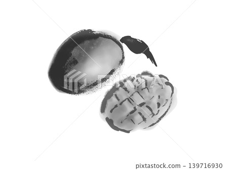 手繪芒果插圖，單色。 139716930