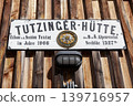 Entrance sign of the Tutzing Hut 139716957