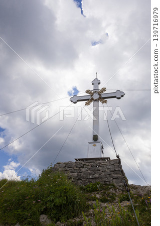Summit cross of Wallberg mountain, Bavaria, Germany Summit cross of Wallberg mountain, Bavaria, Germany 139716979