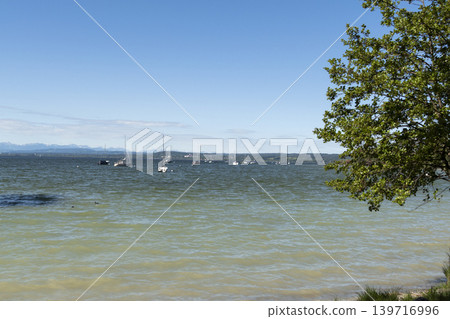 Panorama of lake Ammersee in Bavaria, Germany Panorama of lake Ammersee in Bavaria, Germany 139716996