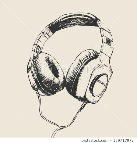 Headphones Illustration Music Audio Device Vintage Sketch Style Hand Drawn Vector Headphones Illustration Music Audio Device Vintage Sketch Style Hand Drawn Vector 139717972