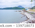 The view of Mount Satsuma Fuji from the shore of Lake Ikeda 139718073