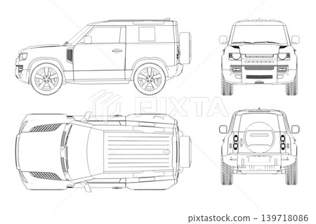car outline drawing, sketch, contour image car outline drawing, sketch, contour image 139718086