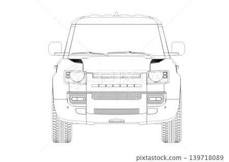 car outline drawing, sketch, contour image car outline drawing, sketch, contour image 139718089