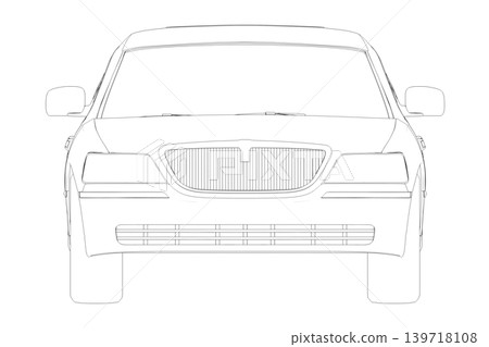 car outline drawing, sketch, contour image car outline drawing, sketch, contour image 139718108