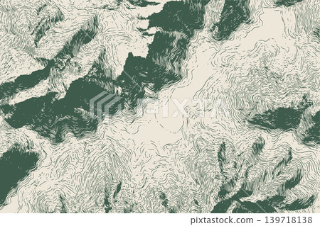 Topographic Contour Lines Terrain Map Background Vector Illustration in Vintage Engraving Style Topographic Contour Lines Terrain Map Background Vector Illustration in Vintage Engraving Style 139718138