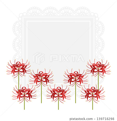 紅彼岸花方形蕾絲花邊 紅彼岸花方形蕾絲花邊 139718298