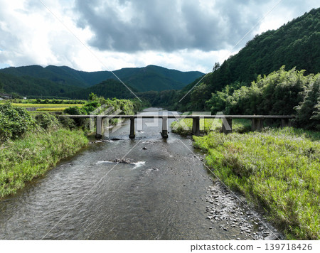 Scenery of the Nagano Submersible Bridge in Nakatosa Town, Kochi Prefecture Scenery of the Nagano Submersible Bridge in Nakatosa Town, Kochi Prefecture 139718426