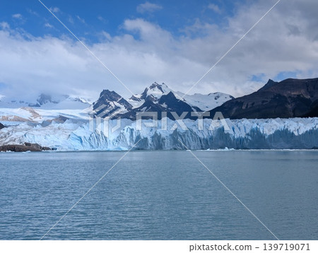 Wide panorama of Perito Moreno glacier and Andean mountains in Argentina Wide panorama of Perito Moreno glacier and Andean mountains in Argentina 139719071
