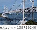 The dynamic truss structure of the Great Naruto Bridge and the scenery of the whirlpools (Naruto Strait) 139719240