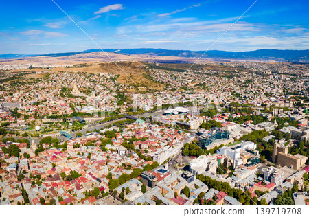 Tbilisi old town aerial panoramic view 139719708
