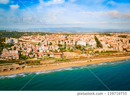 Tarragona city aerial panoramic view in Spain 139719735