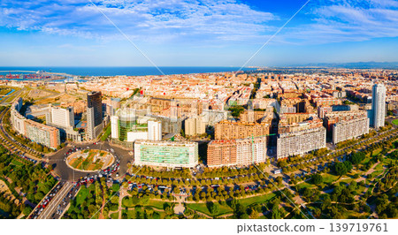 Valencia city aerial panoramic view in Spain Valencia city aerial panoramic view in Spain 139719761