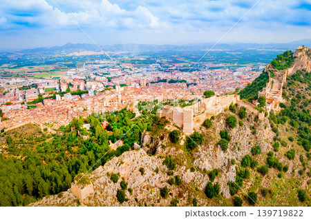 Xativa Castle aerial panoramic view, Spaint Xativa Castle aerial panoramic view, Spaint 139719822