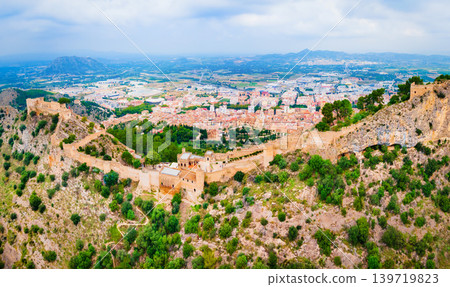Xativa Castle aerial panoramic view, Spaint Xativa Castle aerial panoramic view, Spaint 139719823