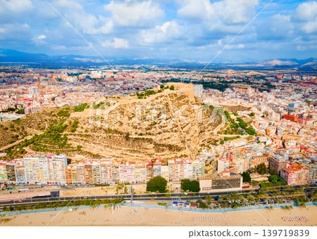 Alicante city beach aerial panoramic view, Spain Alicante city beach aerial panoramic view, Spain 139719839
