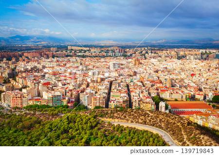 Alicante city centre aerial panoramic view, Spain 139719843