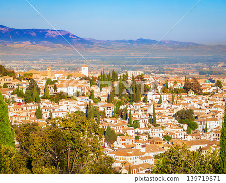 Granada city aerial panoramic view in Spain 139719871
