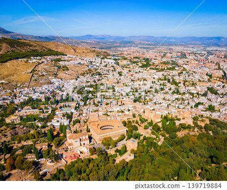 The Alhambra aerial panoramic view in Granada, Spain 139719884