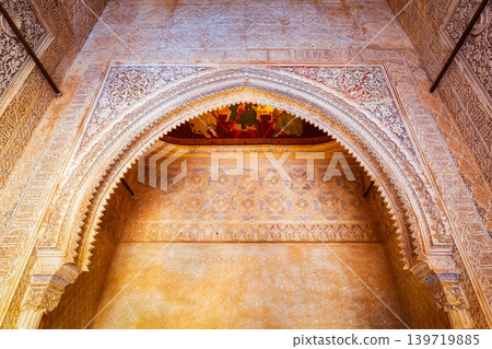The Alhambra Palace interior in Granada, Spain The Alhambra Palace interior in Granada, Spain 139719885