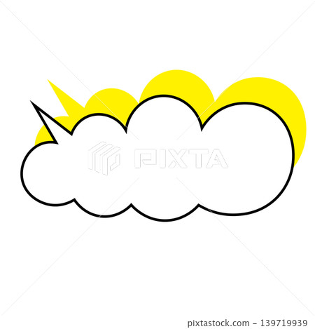 簡單的雲朵形對話框插圖素材(白色背景) 簡單的雲朵形對話框插圖素材(白色背景) 139719939