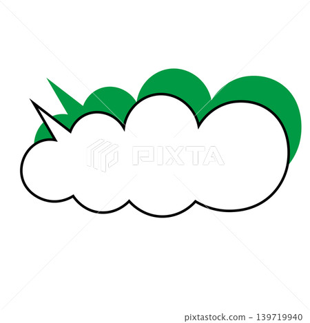 簡單的雲朵形對話框插圖素材(白色背景) 簡單的雲朵形對話框插圖素材(白色背景) 139719940