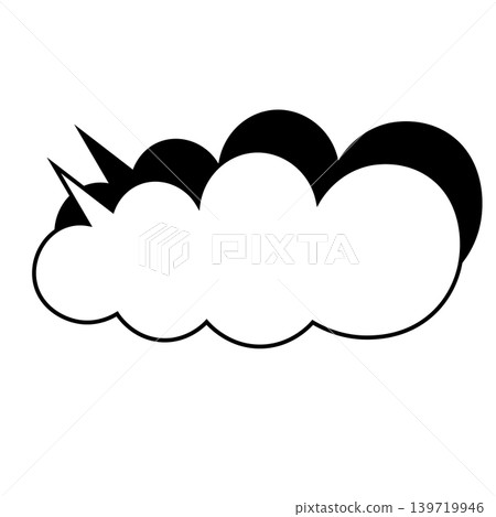 Simple illustration material of a cloud-shaped speech bubble (white background) Simple illustration material of a cloud-shaped speech bubble (white background) 139719946