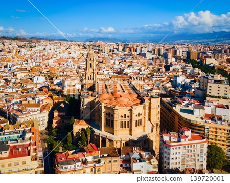 Malaga Cathedral aerial panoramic view in Andalusia, Spain Malaga Cathedral aerial panoramic view in Andalusia, Spain 139720001