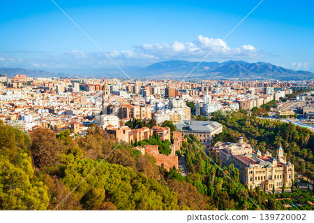Malaga city aerial panoramic view in Andalusia, Spain Malaga city aerial panoramic view in Andalusia, Spain 139720002