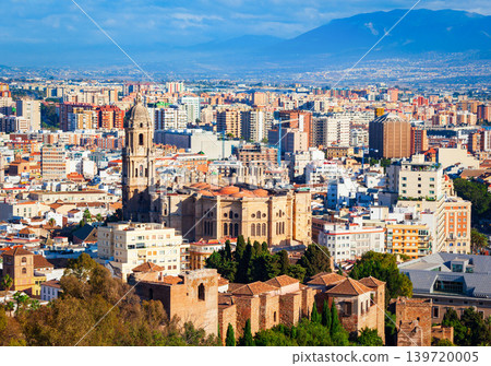 Malaga Cathedral aerial panoramic view in Andalusia, Spain Malaga Cathedral aerial panoramic view in Andalusia, Spain 139720005