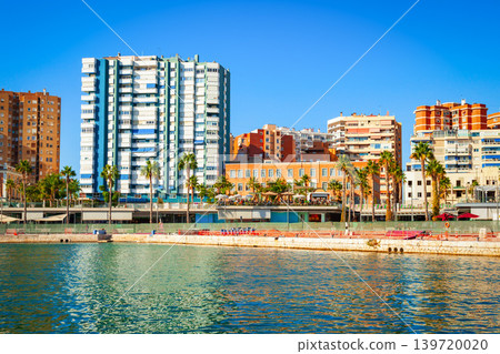 Paseo del Muelle Uno pedestrian promenade in Malaga Paseo del Muelle Uno pedestrian promenade in Malaga 139720020
