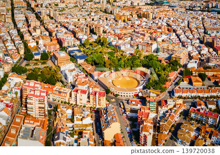 Fuengirola city beach and port aerial panoramic view Fuengirola city beach and port aerial panoramic view 139720038