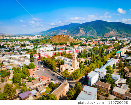 Gori town aerial panoramic view, Georgia 139720068