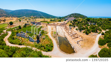 Patara ancient city aerial panoramic view, Turkey 139720105