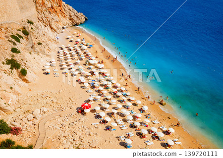 Kaputas Beach aerial panoramic view in Turkey Kaputas Beach aerial panoramic view in Turkey 139720111
