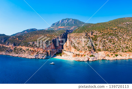 Kaputas Beach aerial panoramic view in Turkey 139720113