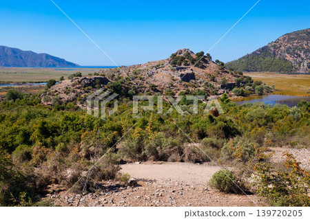 Kaunos ancient city near Dalyan town in Turkey Kaunos ancient city near Dalyan town in Turkey 139720205