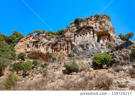 Kaunos Rock Tombs near Dalyan town in Turkey 139720217