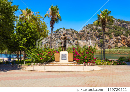 Kemal Ataturk monument in Dalyan town in Turkey Kemal Ataturk monument in Dalyan town in Turkey 139720221